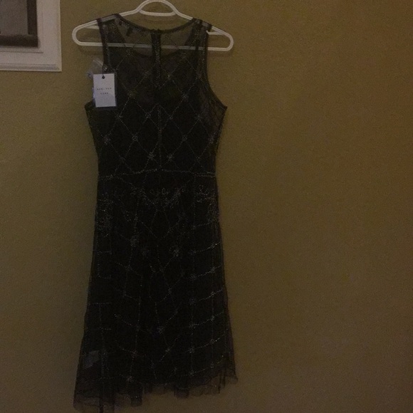 Beaded Mesh Dress - Sleeveless - Picture 5 of 6